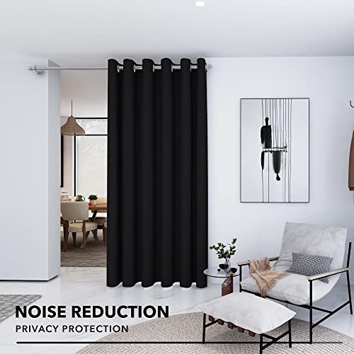 Deconovo Extra Wide Blackout Curtain 108 Inches - Thermal Insulated Privacy Drape for Sliding Doors