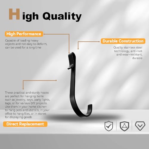 DSkoiph 20 Pcs J Shaped Stainless Steel Hook Set for Home & Office