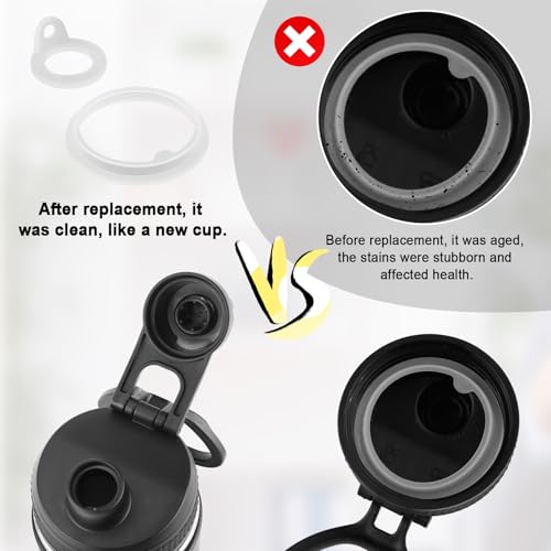 4pcs Gasket Replacement for Takeya Actives, Silicone Sealing Ring Compatible with Takeya Actives 18/24/32/40oz Water Bottle Lid Gasket Replacement for Takeya Actives