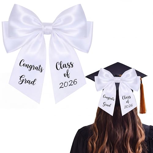 Graduation Cap Bow Decor for Class of 2026 - Congrats Grad Hair Accessory