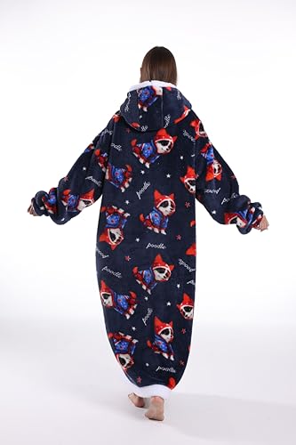 Capecage Long Wearable Blanket Hoodie with Big Pocket - Corgi2 Variation - Gift for Women or Men