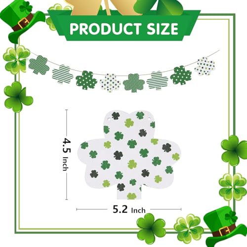 St. Patrick's Day Wooden Shamrock Garland with Jute Rope