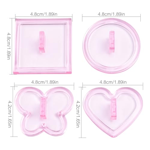 Siyuwuro 4pcs Nail Practice Stand Set - Pink Fake Nail Holder for Nail Art Design