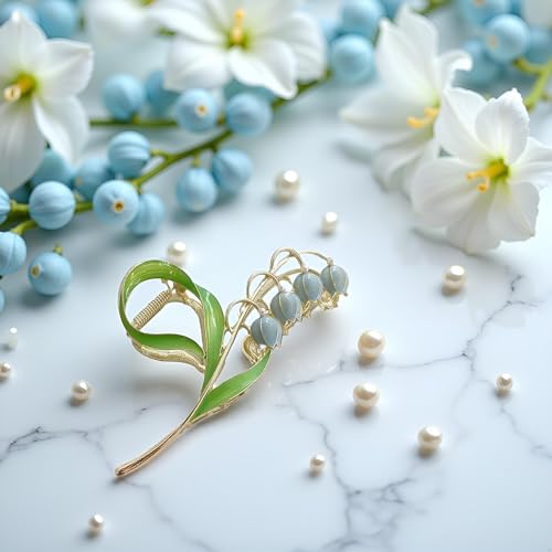 Blue Lily of the Valley Hair Accessories Metal Hairpins & Clips