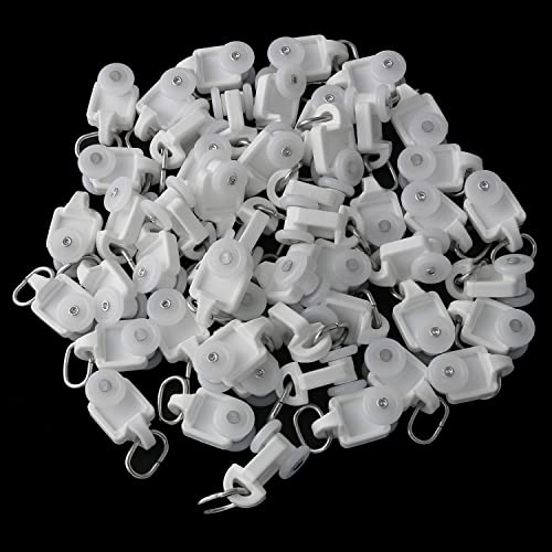 50PCS Curtain Roller Hooks - Durable Plastic Glider Track Accessories