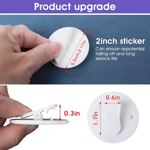 Aphumedc Self-Adhesive Shower Curtain Clips - 4 Pack Windproof Splash Guard