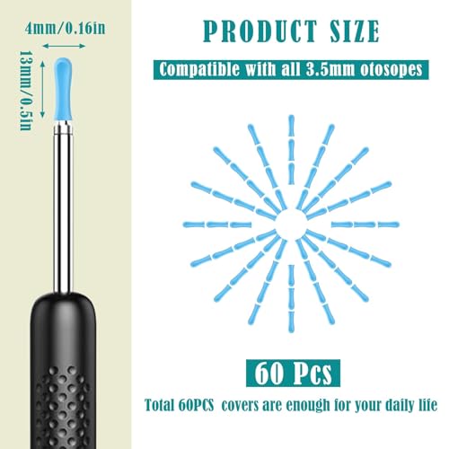 JFGLORIX 60 Pcs Replacement Ear Tips for 3.5mm Otoscope Ear Camera