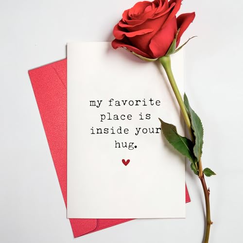 Leinessy Romantic Valentine's Day Card for Him or Her - 8x5.3"