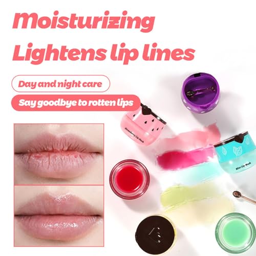 Hydrating Sleeping Lip Mask and Balm 4-Pack with Honey Pot Design