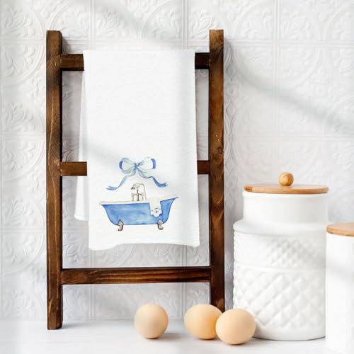 Blue Microfiber Kitchen & Bathroom Towel - 16x24 Inch, Quick-Dry