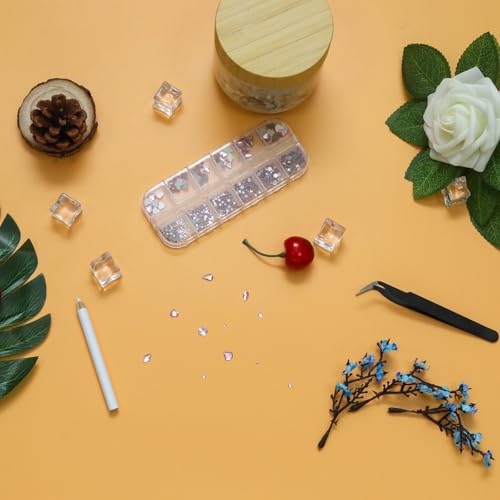 Pine & Linen Pink Nail Art Rhinestones Kit with Tweezer Picker