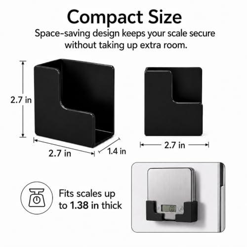 TUNIKO Magnetic Kitchen Scale Holder - Wall-Mount Storage Organizer