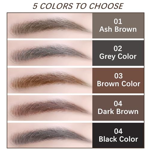Kemelo Jane Micro Eyebrow Pencil - 1.5mm Waterproof Dual-Ended Pen with Spoolie Brush, Grey