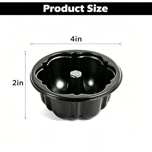 Jaevorite 50-Pack 4-Inch Disposable Mini Flower Cake Pans and Flan Molds