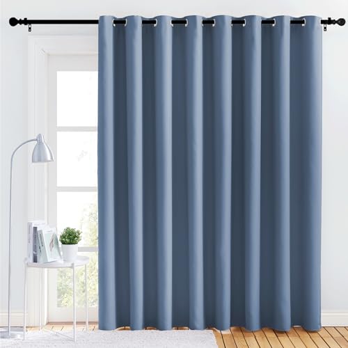 NICETOWN Blackout Curtain Panel, 120"W x 102"L, Stone Blue Thermal Drapery