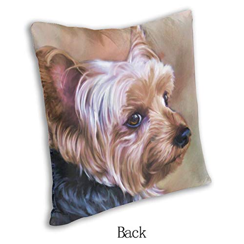 Yorkie Throw Pillow Cover 18x18, Yorkshire Terrier Decorative Cushion Case