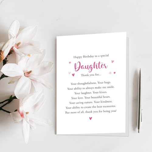 Birthday Card for Daughter from Parents - Poem & Blank Inside
