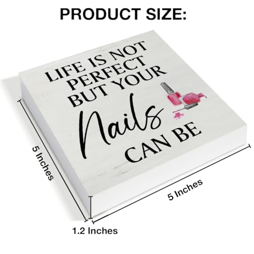 Nail Technician Gift - Rustic 5x5 Wooden Sign for Salon Decor