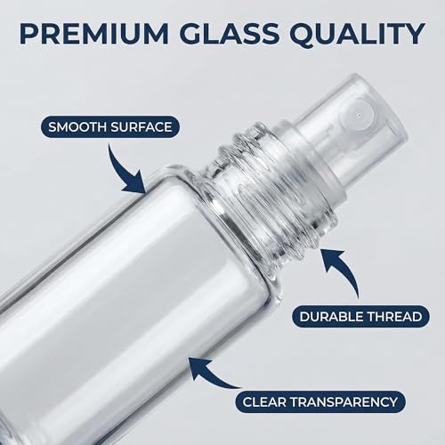 SYBL Mini Glass Spray Bottles 2ml 12-Pack Refillable Fine Mist Atomizers