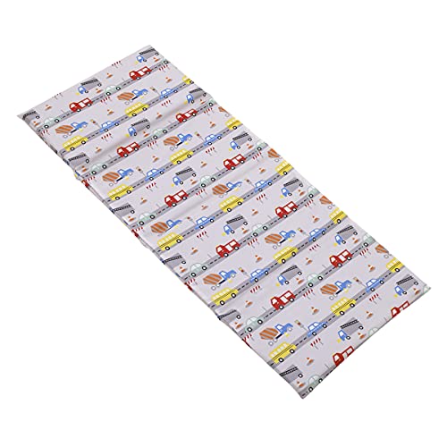 Construction Kids Nap Pad Sheet 19x45 Inches - Red, Yellow, Blue Allover Print