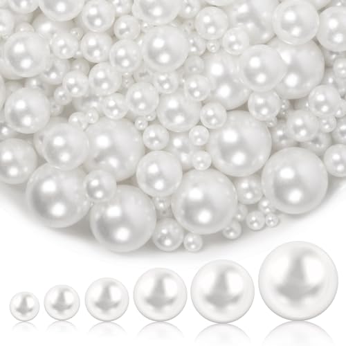 1300PCS No Hole White Pearl Beads for Crafting & Decoration