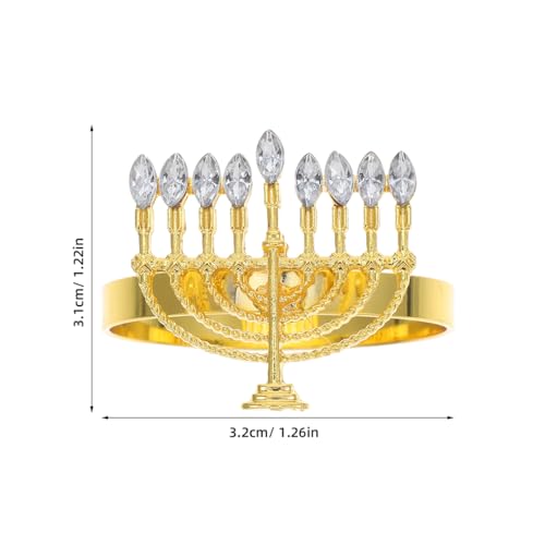 COHEALI Menorah Hanukkah Napkin Rings 6 Pack Metal Table Decor