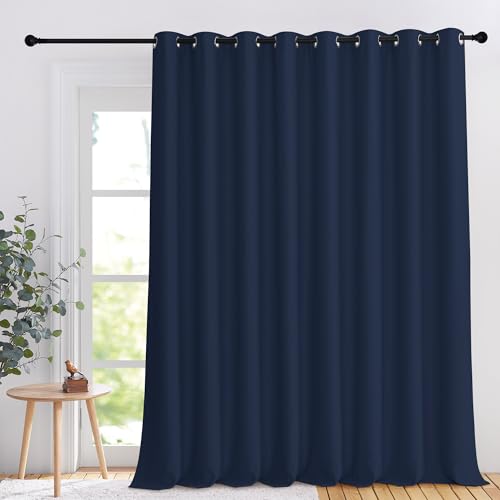 NICETOWN 108 Inch Blackout Sliding Glass Door Curtain Panel - Navy Blue