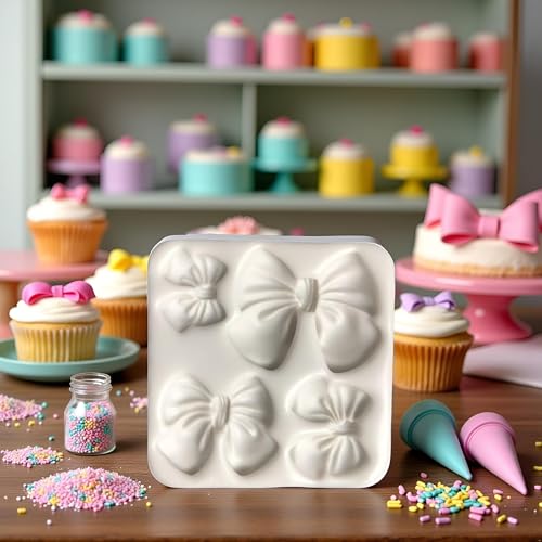 Gray Bowknot Silicone Mold for Cake Decorating & Cupcake Toppers