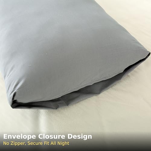 EVOLIVE Microfiber Pillowcases Standard Size Set of 2 Silver Grey