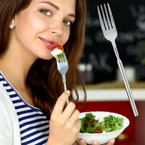 Retractable Stainless Steel Fork - Extendable to 25.2 Inches