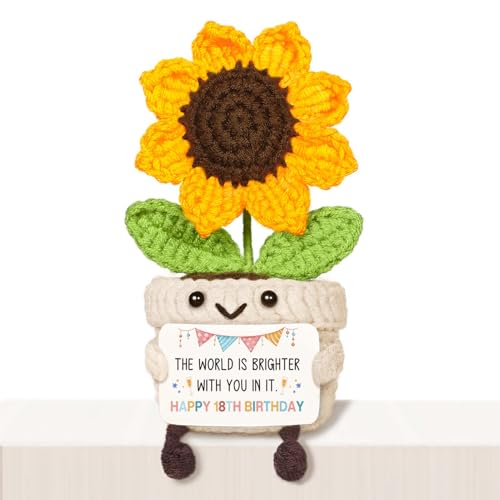 Handmade Sunflower Crochet 18th Birthday Gift for Girls