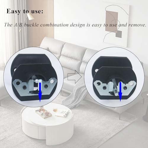 Sofa Connector Bracket Replacement Parts - 4 Sets, Black Plastic 68x54MM