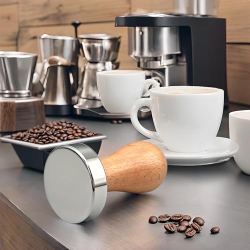 51mm Espresso Tamper with Wooden Handle - Coffee Tamper for Baristas