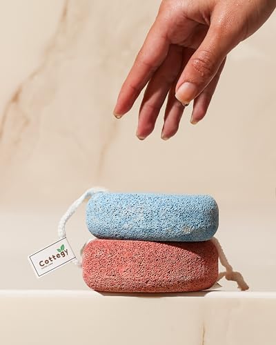 Cottegy Natural Foot Pumice Stone 2-Pack, Callus Remover & Exfoliator