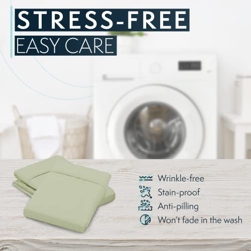 HC Collection King Pillowcases – Soft Brushed Microfiber, Set of 2, Sage