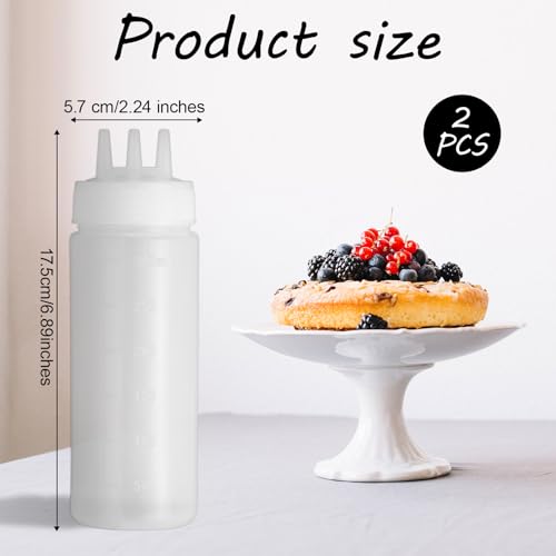 2-Pack Plastic Squeeze Bottles for Sauces & Condiments