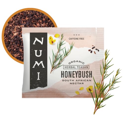 Numi Organic Honeybush Tea - 54 Caffeine-Free Herbal Tea Bags, 4.5 oz - Wild-Harvested & Organic