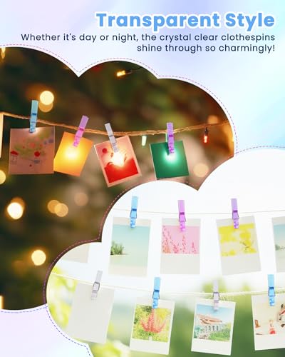 60Pcs Clear Mini Clothespins 1.4 Inch for Baby Shower Games and DIY Crafts