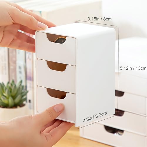 Mini Square Desktop Storage Unit with 3 Drawers for Beads & Jewelry