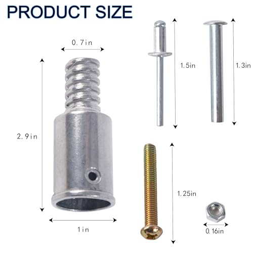 Matthew 3-Piece Threaded Tip Replacement Kit for 1" Poles
