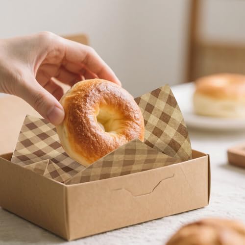 100 Waxed Deli Paper Sheets, 7.1in Brown Greaseproof Paper