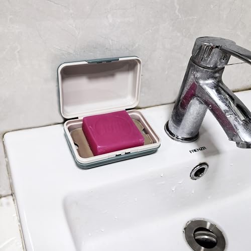 Lofekea Travel Soap Case - Blue - 2 Pack with Drainage Tray