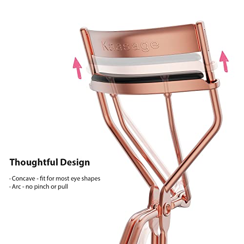 Kaasage Professional Golden Eyelash Curler with Refill Pads & Tweezers