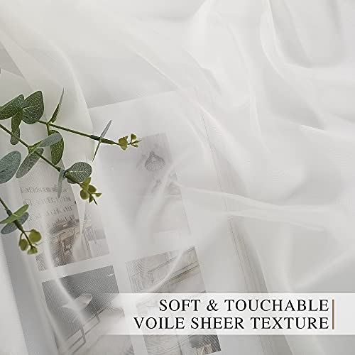 NICETOWN Sheer Voile Curtains for Bedroom, 37x72 in, Set of 2