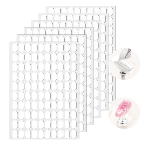Fzuee 600PCS Double Sided Nail Adhesive Tabs Clear Residue-Free Press On Nails