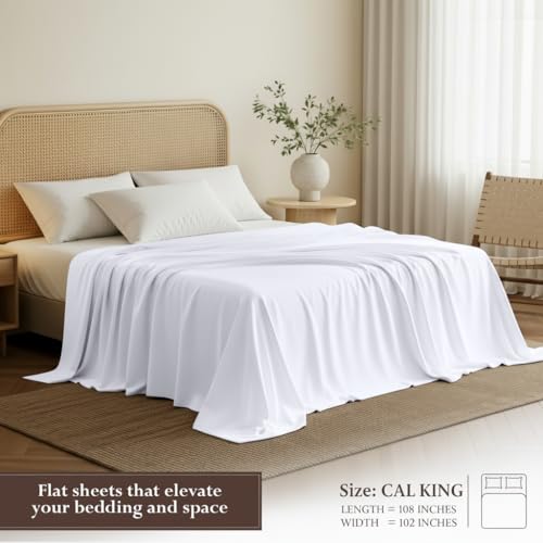 California King Size Flat Sheet Set - 6 Pack Ultra Soft Microfiber