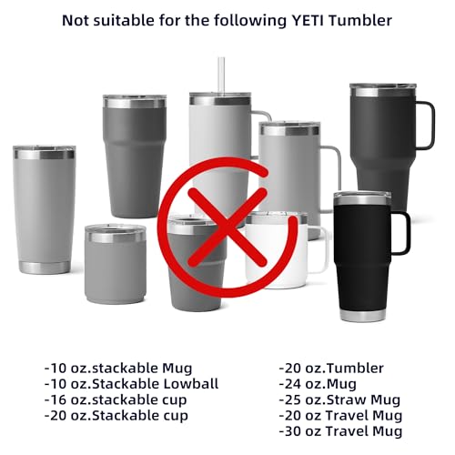30 oz Flip Straw Lid for YETI 30/32 oz Tumbler,Yeti 26/35/42 oz Straw Mug, Straw Lid for YETI Rambler Drinkware, Shatter-Proof and Dishwasher Safe, Black