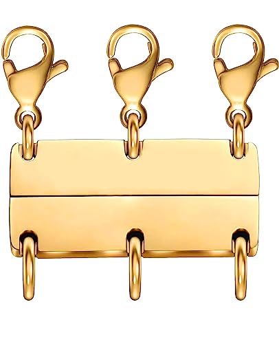 Gold & Silver Necklace Layering Clasps for Women - 2 Pack