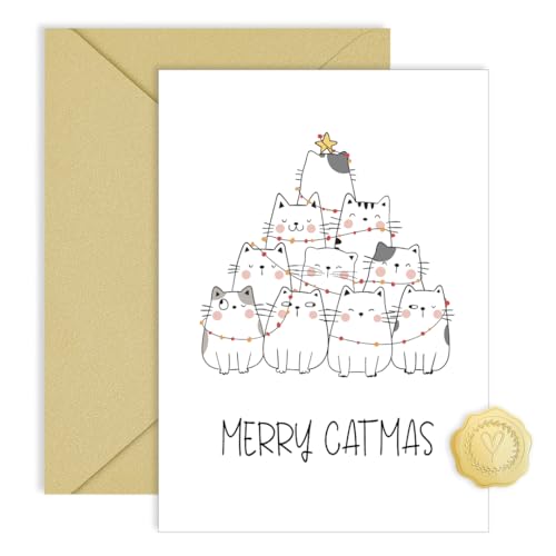 Funny Cat Christmas Card - Humorous Holiday Card for Cat Lovers