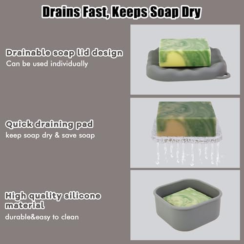 Dark Gray Square Soap Case for Dr. Squatch - Silicone Travel Holder